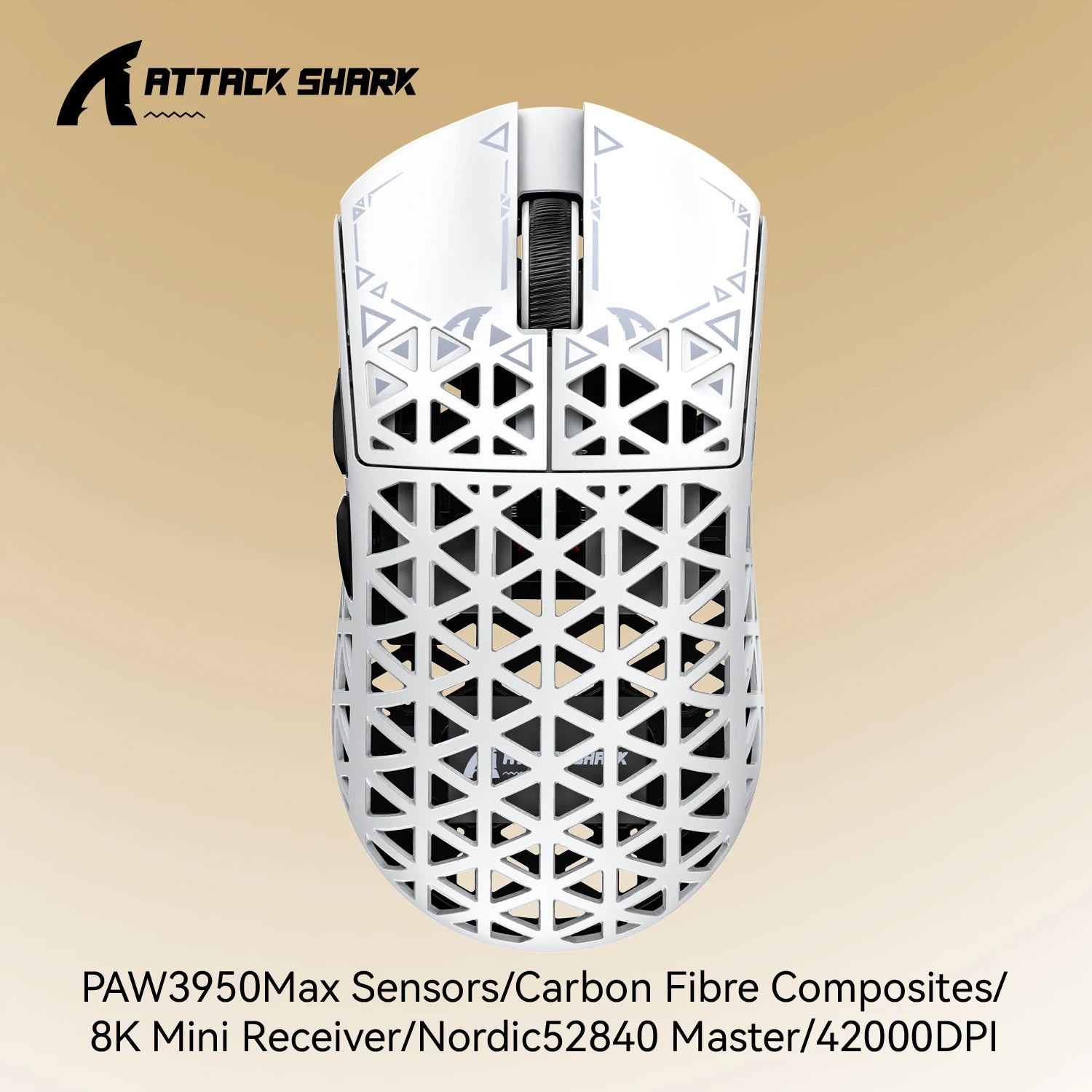 ATTACK SHARK R5 ULTRA – Carbon Fiber Wireless Gaming Mouse (8K Polling)