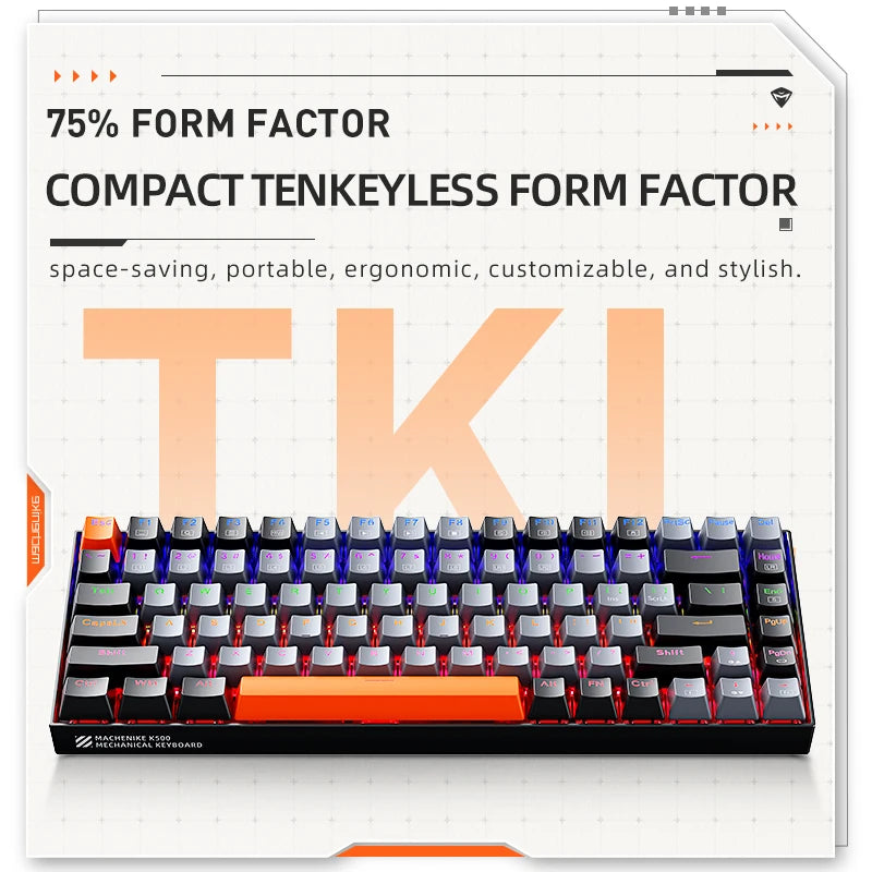 The Iron Forge | 75% Hot-Swap Mechanical Gaming Keyboard — 84 Keys, 6-Color Backlit