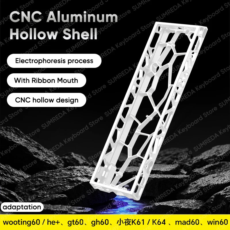 60% Hollow Aluminum Keyboard Case — Compatible with Wooting, Aula Win60 & More
