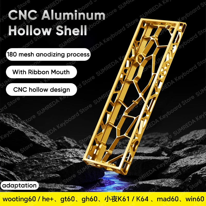 60% Hollow Aluminum Keyboard Case — Compatible with Wooting, Aula Win60 & More
