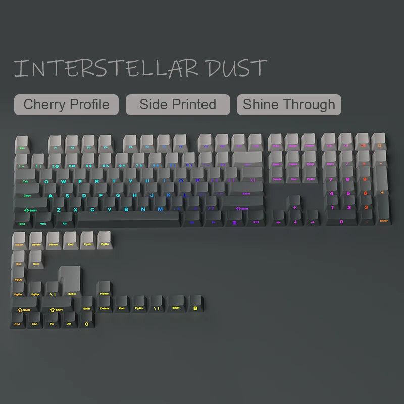 Gradient Gray Cherry Profile Keycaps | Double-Shot PBT - 135 Keys