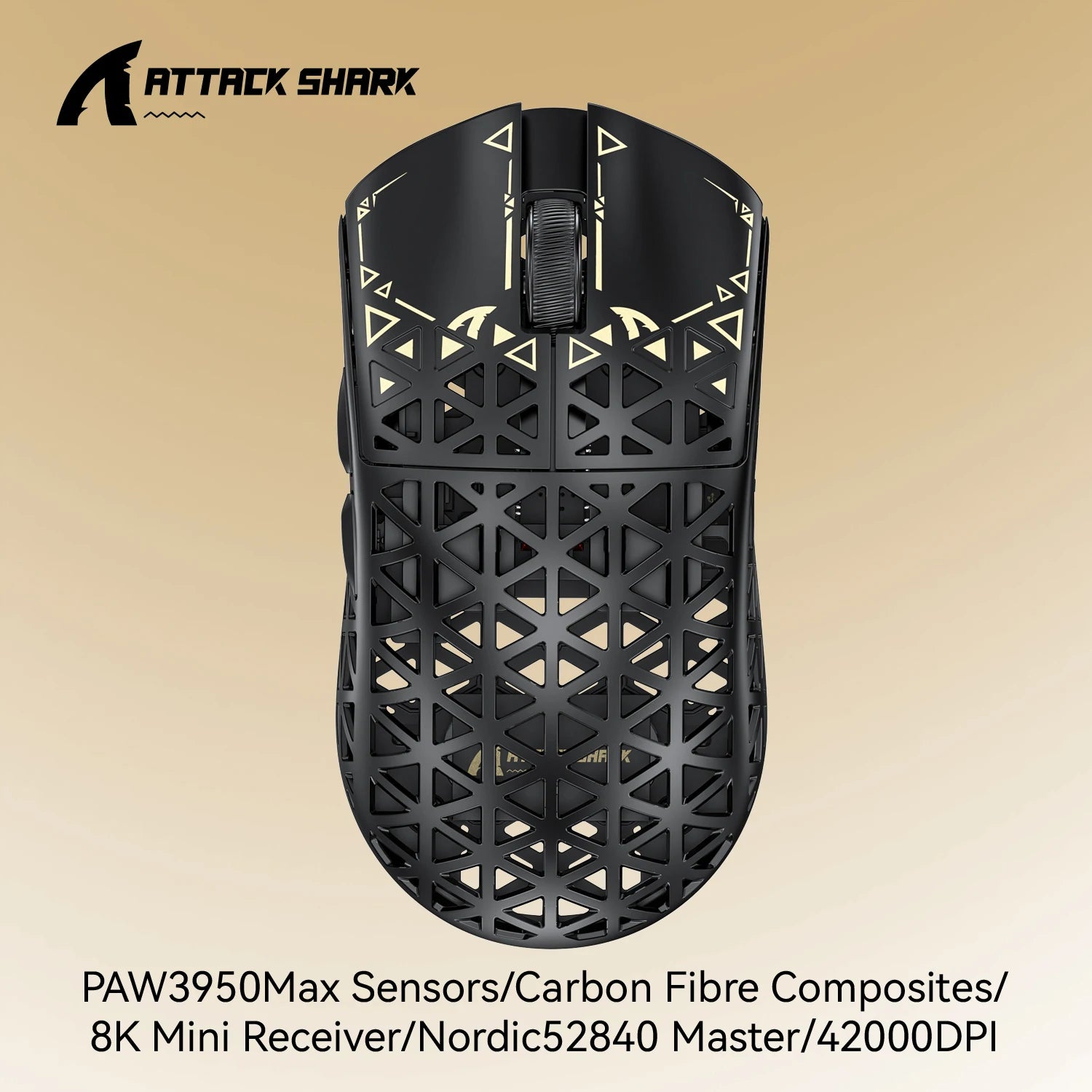 ATTACK SHARK R5 ULTRA – Carbon Fiber Wireless Gaming Mouse (8K Polling)