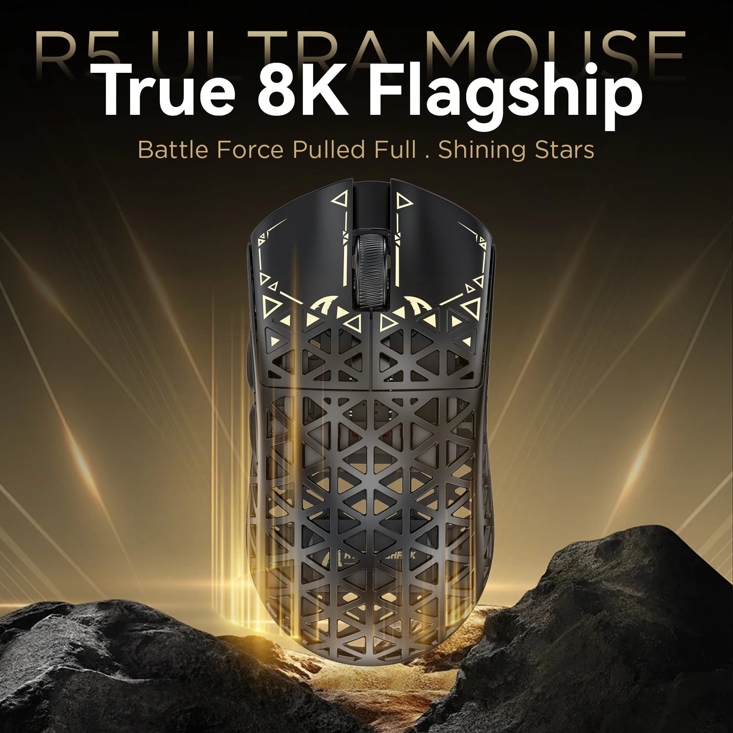 ATTACK SHARK R5 ULTRA – Carbon Fiber Wireless Gaming Mouse (8K Polling)