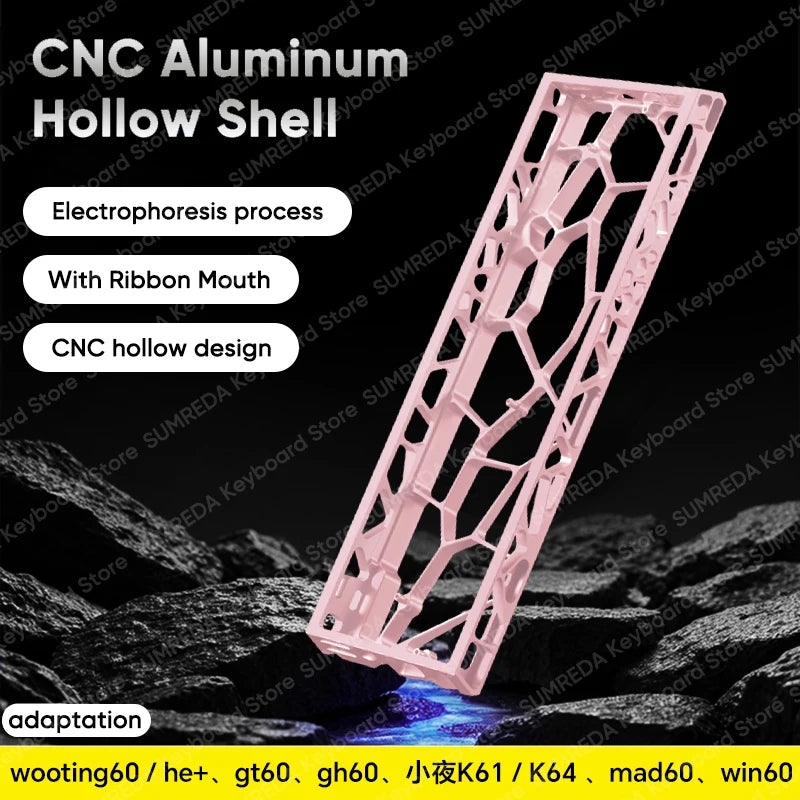 60% Hollow Aluminum Keyboard Case — Compatible with Wooting, Aula Win60 & More