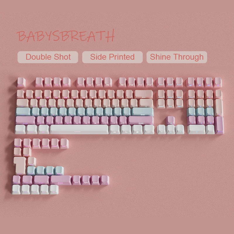 Gradient Gray Cherry Profile Keycaps | Double-Shot PBT - 135 Keys